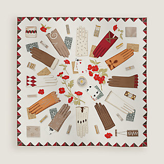 エルメス　カレ90 手袋の時計 カレ-90-《手袋の時計》--